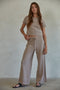 Knit Sweater Cotton Nylon Polyester Wide Leg Pants