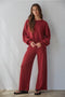 Knit Sweater Cotton Nylon Polyester Wide Leg Pants