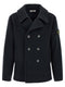 Stone Island Double-breasted Coat With Logo Badge
