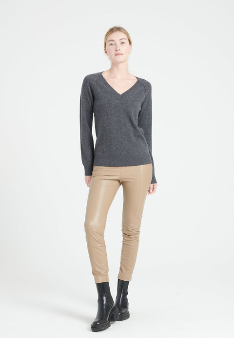 LILLY 6 Pull col V en cachemire ample gris anthracite-col v femme-Studio Cashmere8-S-SC8-00184-gris anthracite-Urbanheer