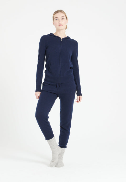 LILLY 8 Sweat à capuche zippé en cachemire bleu marine-gilet à capuche femme-Studio Cashmere8-L-SC8-00199-bleu marine-Urbanheer