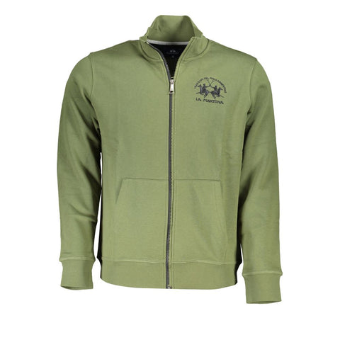 La Martina Classic Green Zippered Fleece Sweatshirt-La Martina-M-Urbanheer