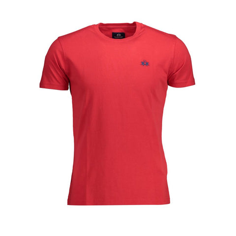 La Martina Red Cotton Men T-Shirt-La Martina-XXL-Urbanheer