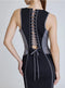 Lace Back Dress - Black Colorblock