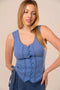 Lace Button Front Corset Top