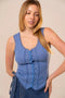 Lace Button Front Corset Top
