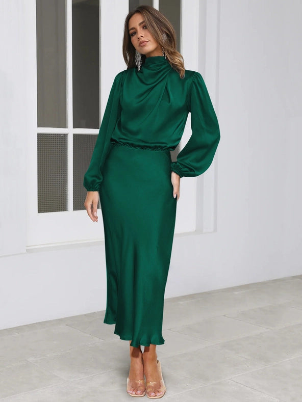 Ladies Elegant Satin Party Daily Midi Dress Gqtg Green from Sweetkama Urbanheer Ladies Elegant Satin Party Daily Midi Dress Gqtg Green from Sweetkama Urbanheer