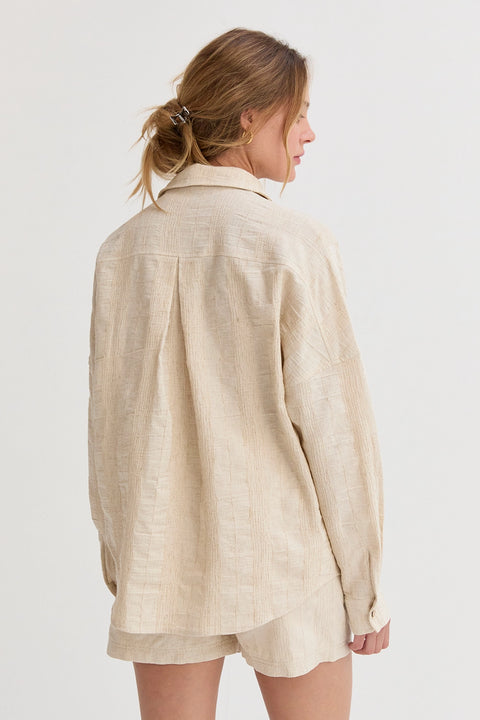 Lara Striped Linen Button Shirt