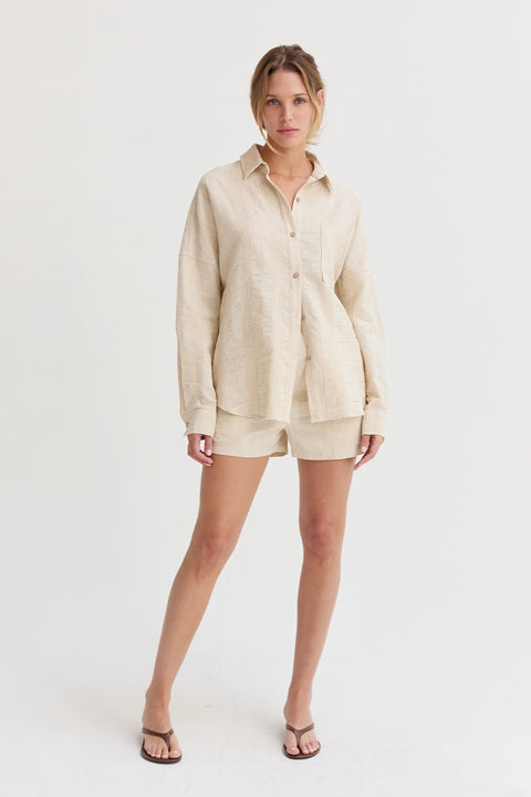 Lara Striped Linen Shorts