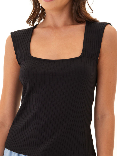 Leah Organic Rib Square Neck Tank