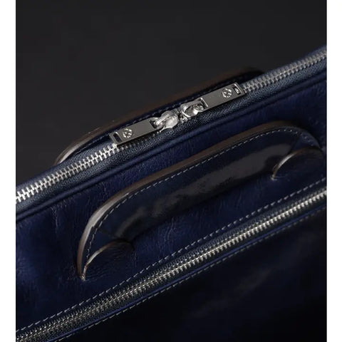 Leather Briefcase Laptop Bag - Brave New World Blue-Tote Bag-Time Resistance-Blue-Urbanheer