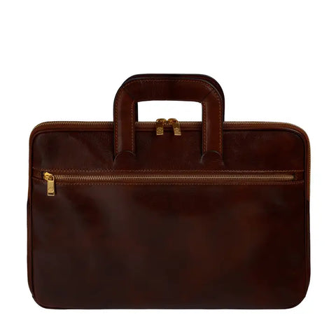 Leather Briefcase Laptop Bag - Brave New World Brown-Tote Bag-Time Resistance-Brown-Urbanheer