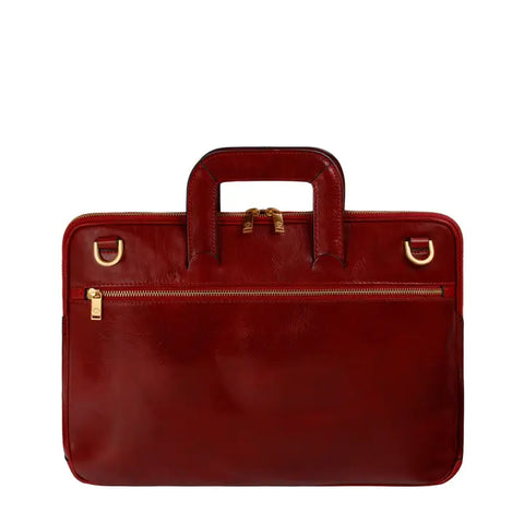 Leather Briefcase Laptop Bag - Brave New World Red-Tote Bag-Time Resistance-Red-Urbanheer