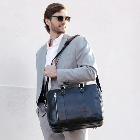 Leather Convertible Briefcase, Backpack - A Farewell To Arms Black-Briefcase-Time Resistance-Black-Urbanheer