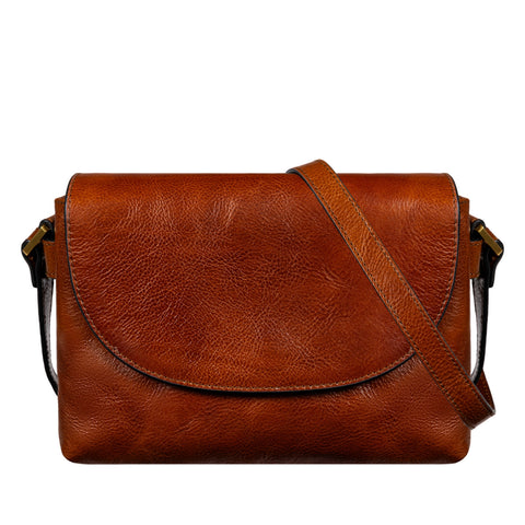 Leather Cross Body Bag, Messenger Bag - Sophie's Choice Cognac Brown
