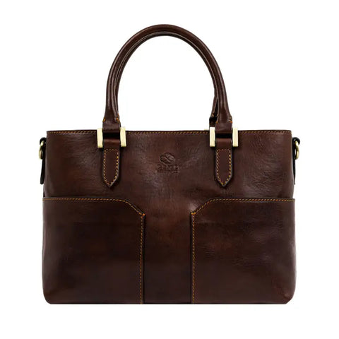 Leather Handbag Shoulder Bag - Camilla Brown-Shoulder bag-Time Resistance-Brown-Urbanheer