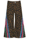 Leopard Print Denim Pants w/ Side Trim Detail