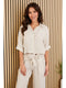 Linen Button Up Top with Front Pocket Beige-Top-MILIO MILANO-XS-Beige-Urbanheer