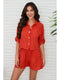 Linen Button Up Top with Front Pocket Red Flame-Top-MILIO MILANO-XS-Red Flame-Urbanheer