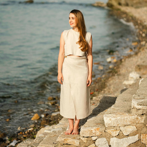 Linen Wrap Skirt