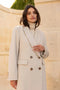 Long Coat with A Straight and Structured Cut with Shoulder Pads