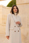 Long Coat with A Straight and Structured Cut with Shoulder Pads