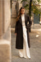 Long Fitted Double-Breasted Coat in A Wool Blend