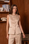 Long Sleeveless Satin Vest