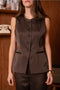 Long Sleeveless Satin Vest