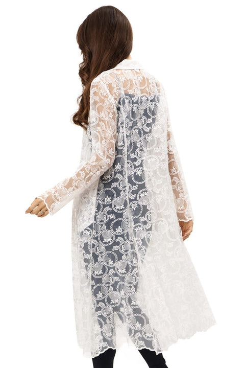 Long White Lace Duster-Jacket-Adore-M-Urbanheer