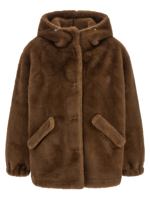 Lou Andrea Eco-fur Hooded Jacket