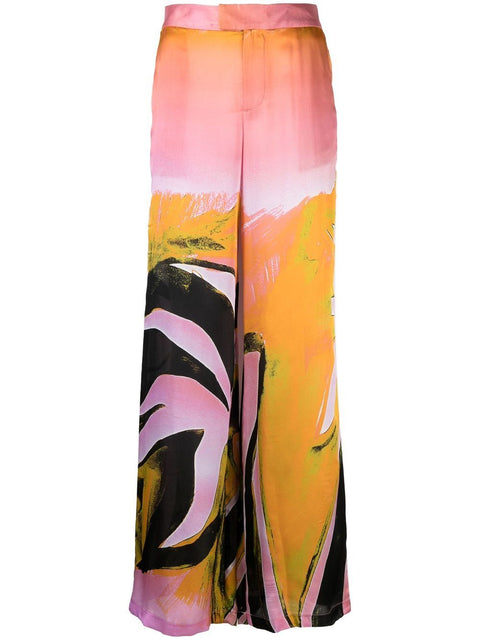 Louisa Ballou Printed wide leg trousers