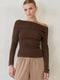 Lucy One Shoulder Long Sleeve Knit Top