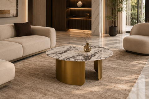 Luxe Marble Brass Coffee Table