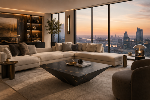 Luxe Prism Marble Coffee Table