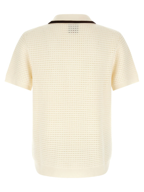 Casablanca Waffle Stitch Knit Polo Shirt