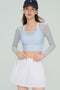 Mabel Sheer Mesh Long Sleeve Layered Crop Top