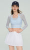 Mabel Sheer Mesh Long Sleeve Layered Crop Top