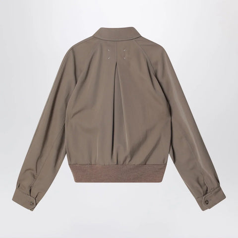 Maison Margiela Beige virgin wool zip-up jacket