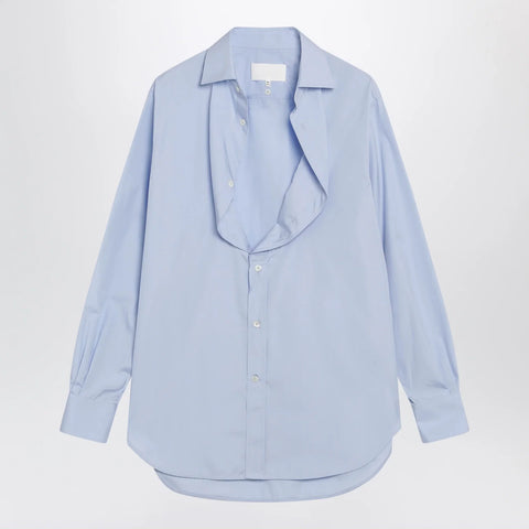 Maison Margiela Light blue blouse with folded collar