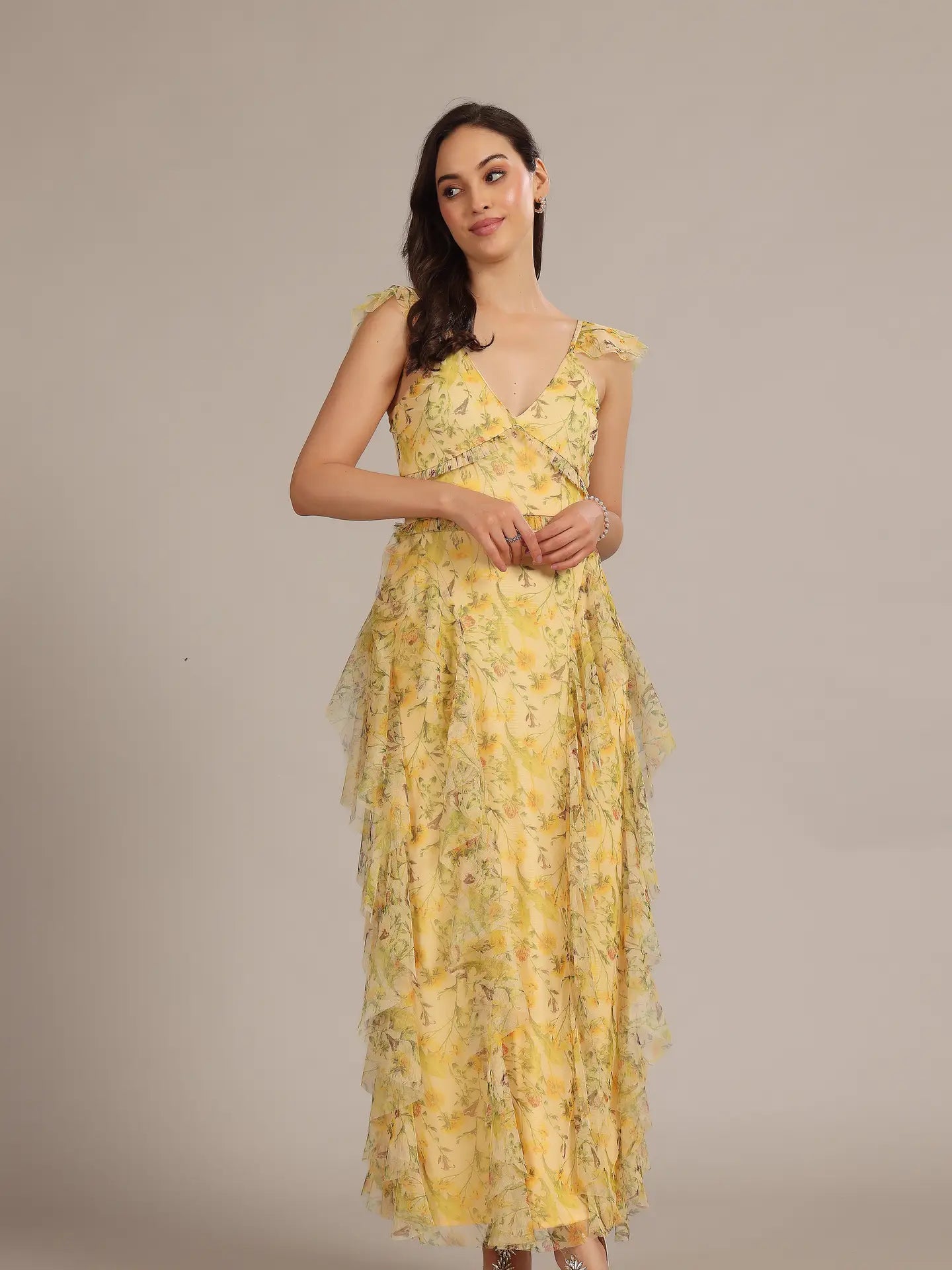 chinese dress ladies PinkBlush Mustard Lace Mesh Overlay Maternity Maxi Dress
