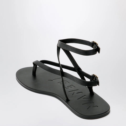 Manebí Black smooth leather crossover sandals