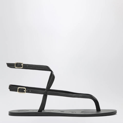 Manebí Black smooth leather crossover sandals