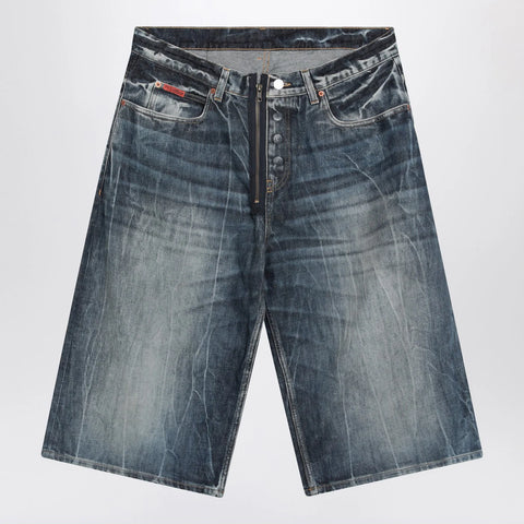 Martine Rose Bermuda in denim Blu Acid