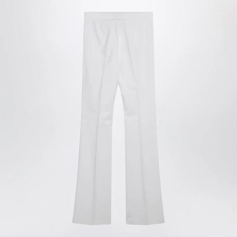 Max Mara Optical white slim trousers in crêpe canvas