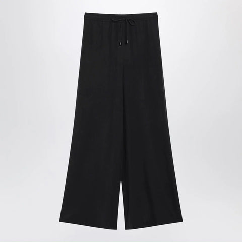 Max Mara Wide-leg blue silk trousers