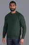 Mens 100% British Wool Heavyweight Ribbed Jumper-Jumper-Paul James Knitwear-S-Loden Green-Urbanheer