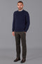 Mens 100% British Wool Heavyweight Ribbed Jumper Navy-Jumper-Paul James Knitwear-S-Navy-Urbanheer
