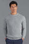 Mens Cotton Fisherman Rib Knit Jumper Ash Grey-Jumper-Paul James Knitwear-XS-Urbanheer