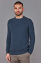 Mens Cotton Fisherman Rib Knit Jumper Blue Melange-Jumper-Paul James Knitwear-XS-Urbanheer